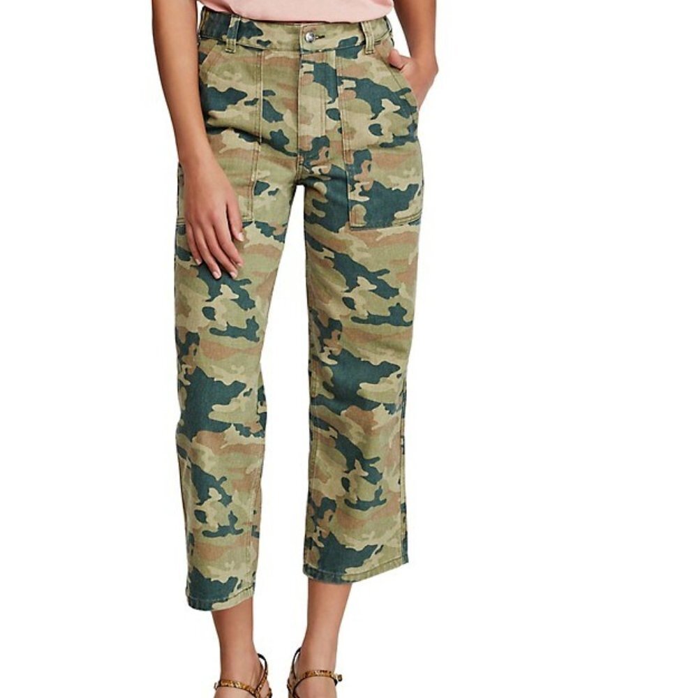 Free People Remy Camouflage-Print Cotton Cropped P